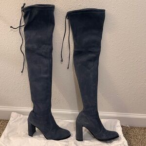 Stuart Weitzman Over-the-Knee Boots in Bluish Grey